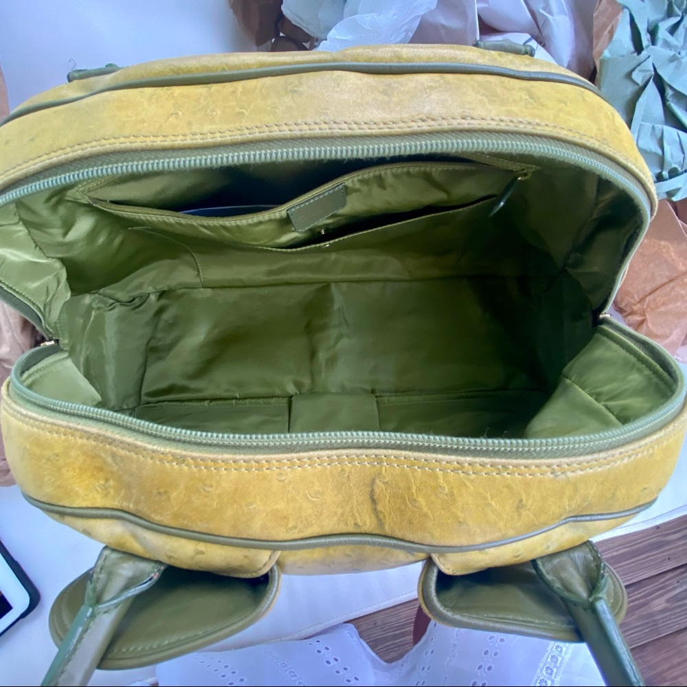 Christian Dior Ostrich Saddle Green Bowler Bag - Picture 3 of 16